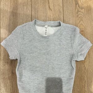 Gray Short Sleeve Women's Top